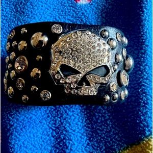 Leather Harley Davidson Bling bracelet!